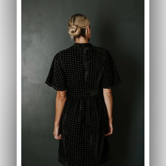 Roolee Salt Theodosia Velvet Dotted Dress, size Large - Picture 3 of 5